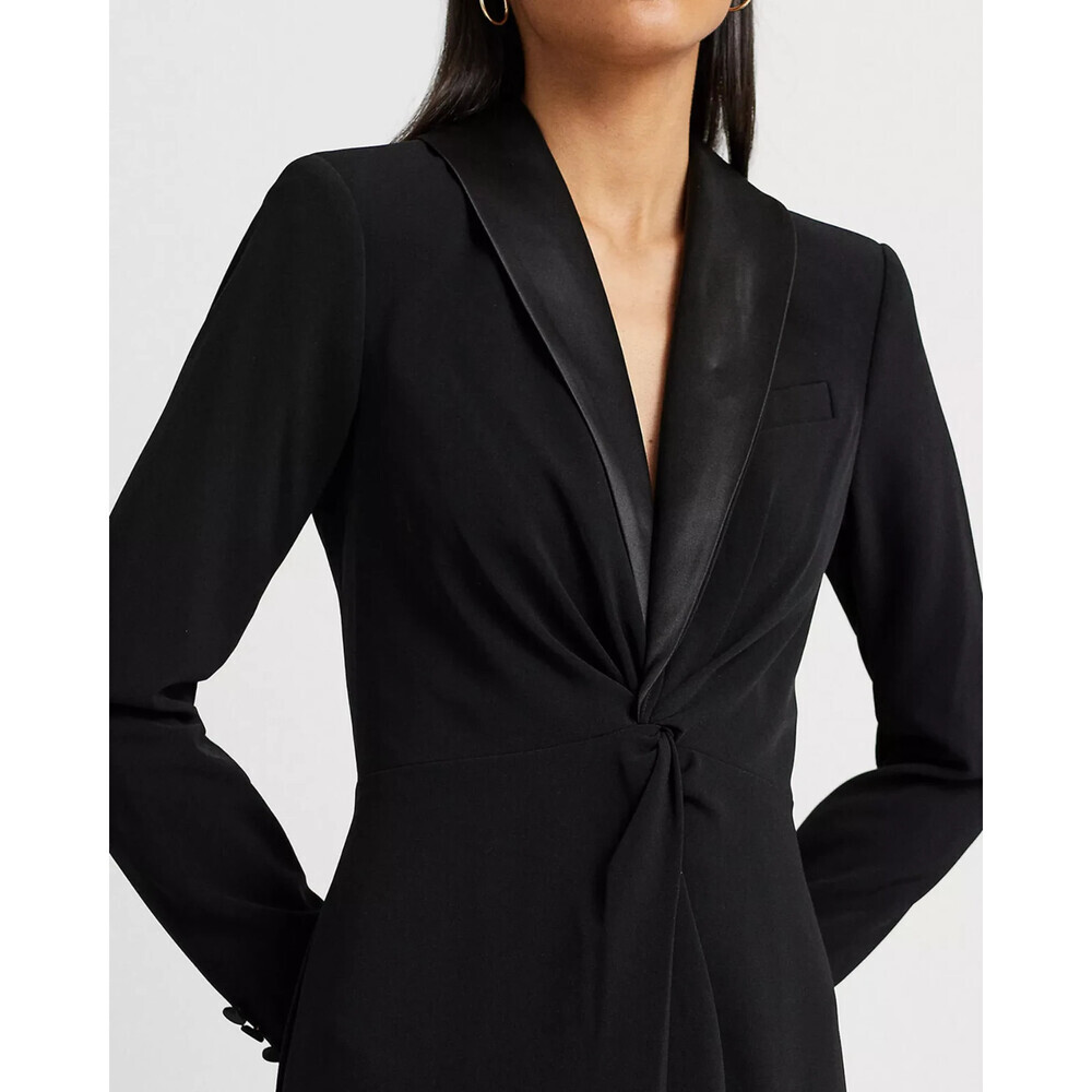 NEW Lauren Ralph Lauren Women's 14 Crepe Long-Sleeve Gown • Reg Price $345 - Picture 4 of 5